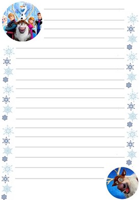 papier a lettre reine des neiges personnages